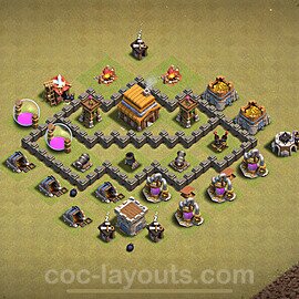 TH4 War Base Plan with Link, Anti Everything, Copy Town Hall 4 CWL Design 2024, #34