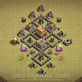 Die Anti 3 Sterne Clan War Base RH4 + Link, Anti Alles 2024 - COC Rathaus Level 4 Kriegsbase (CK / CW) - #38