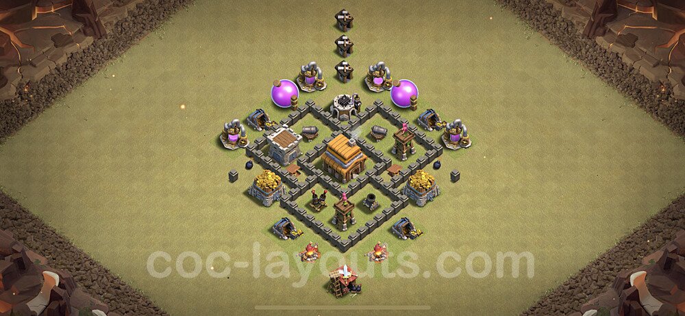 TH4 Max Levels War Base Plan with Link, Copy Town Hall 4 Design 2020, #2