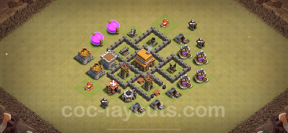 Die Clan War Base RH4 + Link, Anti Alles 2024 - COC Rathaus Level 4 Kriegsbase (CK / CW) - #27