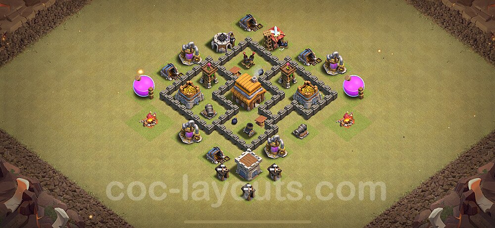 Die Anti 3 Sterne Clan War Base RH4 + Link, Anti Alles 2024 - COC Rathaus Level 4 Kriegsbase (CK / CW) - #29