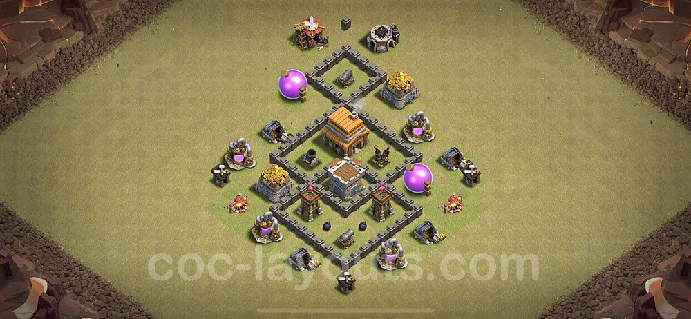 Die Clan War Base RH4 + Link, Anti Alles - COC Rathaus Level 4 Kriegsbase (CK / CW) - #8