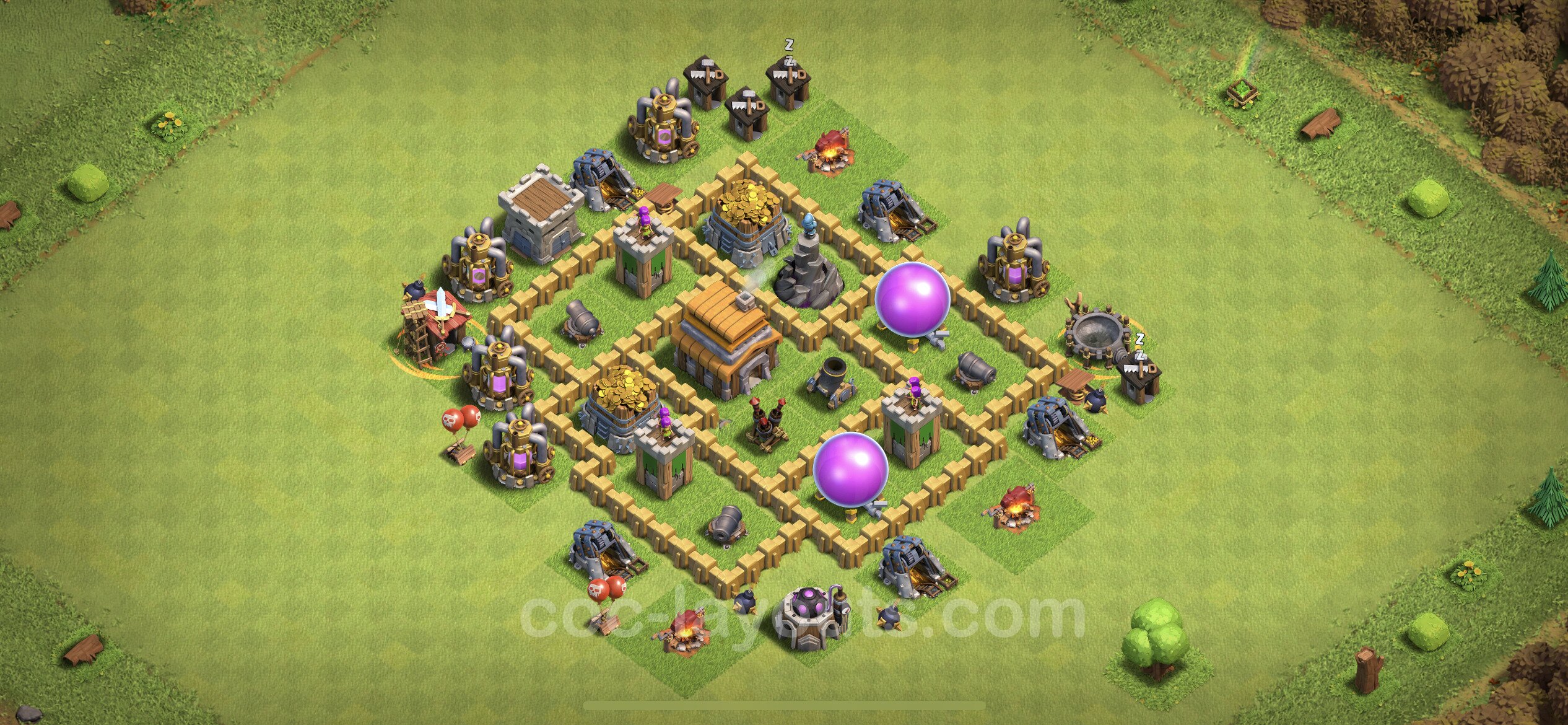 Clash Of Clans Town Hall 5 Base Design Clash Of Clans Town Hall 5 Trophy Base