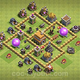 Full Upgrade TH5 Base Plan with Link, Anti Everything, Copy Town Hall 5 Max Levels Design, #129