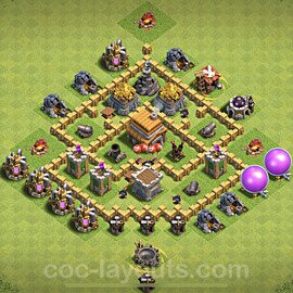 TH5 Anti 3 Stars Base Plan with Link, Anti Air, Copy Town Hall 5 Base Design 2022, #131