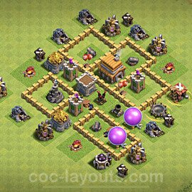 Full Upgrade TH5 Base Plan with Link, Anti Air, Copy Town Hall 5 Max Levels Design, #132