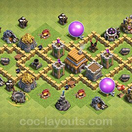 TH5 Trophy Base Plan with Link, Anti Everything, Copy Town Hall 5 Base Design 2022, #135