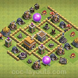 TH5 Trophy Base Plan with Link, Anti Everything, Copy Town Hall 5 Base Design 2021, #137