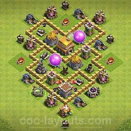 Die Anti 3 Sterne Base RH5 + Link, Hybrid 2024 - COC Rathaus 5 Kopieren Base - #138