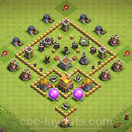 Anti Dragon TH5 Base Plan with Link, Anti 3 Stars, Copy Town Hall 5 Anti Air Design 2024, #139