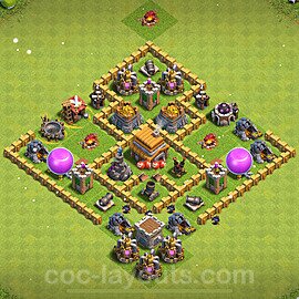 Anti Everything TH5 Base Plan with Link, Hybrid, Copy Town Hall 5 Design 2023, #140