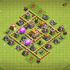 TH5 Anti 3 Stars Base Plan with Link, Hybrid, Copy Town Hall 5 Base Design 2025, #143