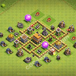 TH5 Anti 3 Stars Base Plan with Link, Copy Town Hall 5 Base Design 2026, #146