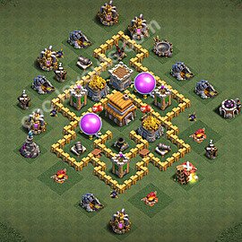 Ustawienie bazy do obrony TH5 z linkiem - Ratusz poziom 5 - COC 2026 - #147