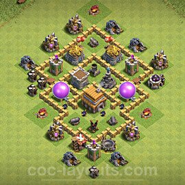 Full Upgrade TH5 Base Plan with Link, Anti Everything, Hybrid, Copy Town Hall 5 Max Levels Design, #62