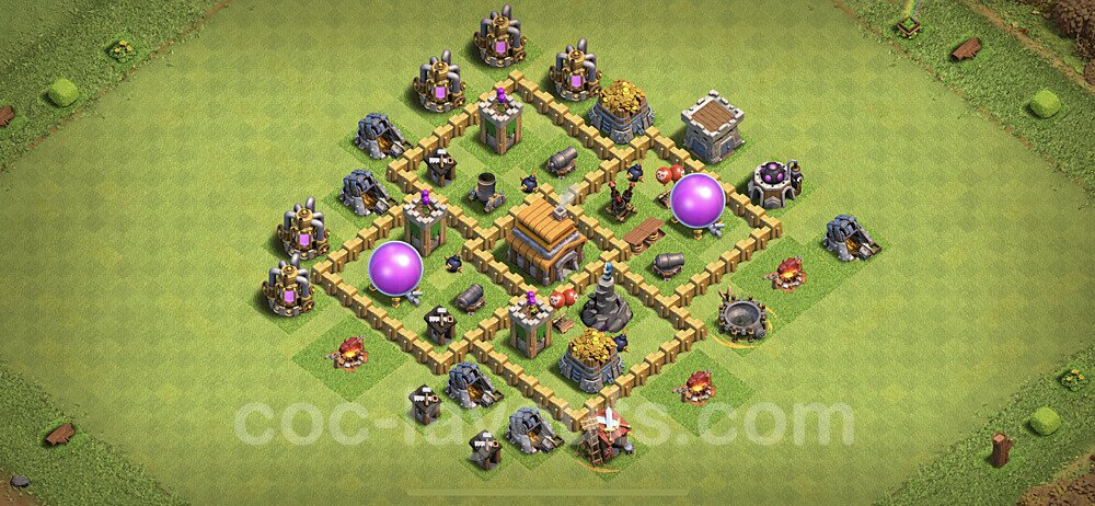 Full Upgrade TH5 Base Plan with Link, Anti Everything, Copy Town Hall 5 Max Levels Design, #129
