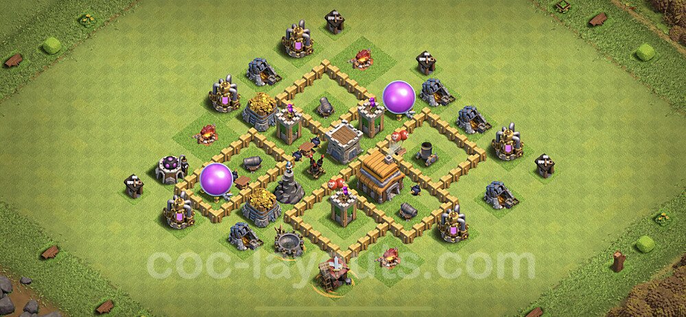 Anti Everything TH5 Base Plan with Link, Copy Town Hall 5 Design, #130
