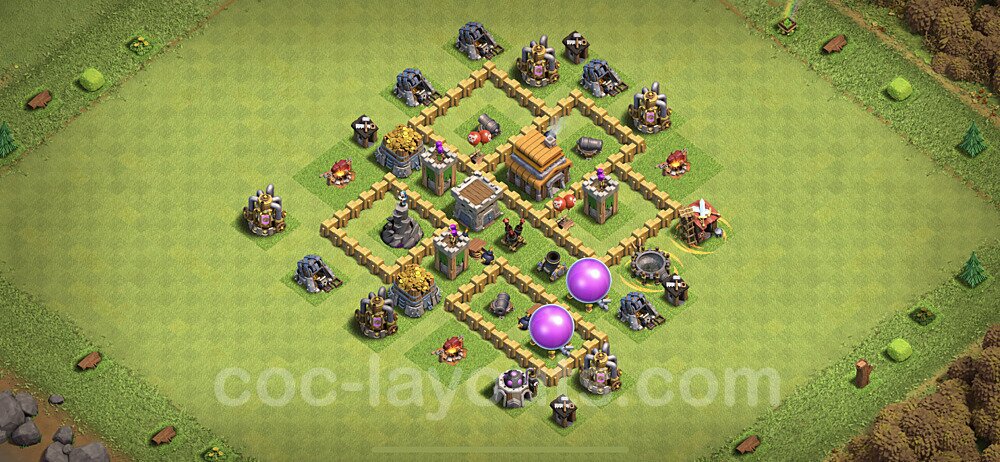 Full Upgrade TH5 Base Plan with Link, Anti Air, Copy Town Hall 5 Max Levels Design, #132