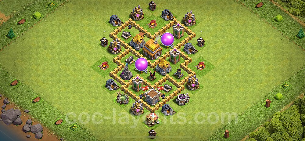 Die Anti 3 Sterne Base RH5 + Link, Hybrid 2024 - COC Rathaus 5 Kopieren Base - #138