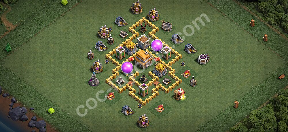 Ustawienie bazy do obrony TH5 z linkiem - Ratusz poziom 5 - COC 2026 - #147