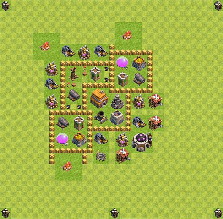 TH5 Trophy Base Plan, Town Hall 5 Base Design, #36