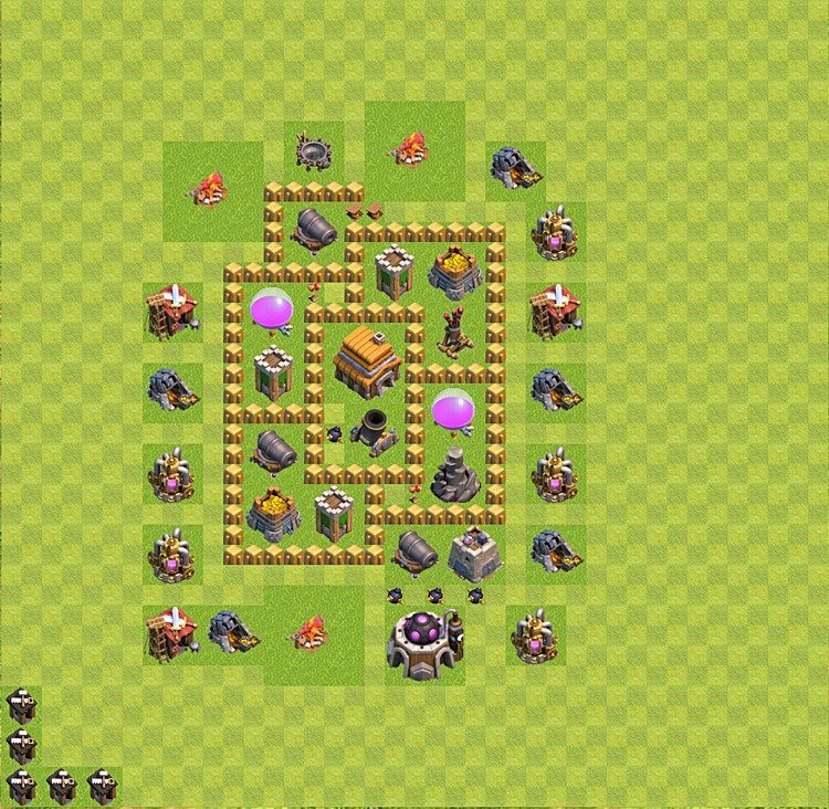 TH5 Trophy Base Plan, Town Hall 5 Base Design, #38