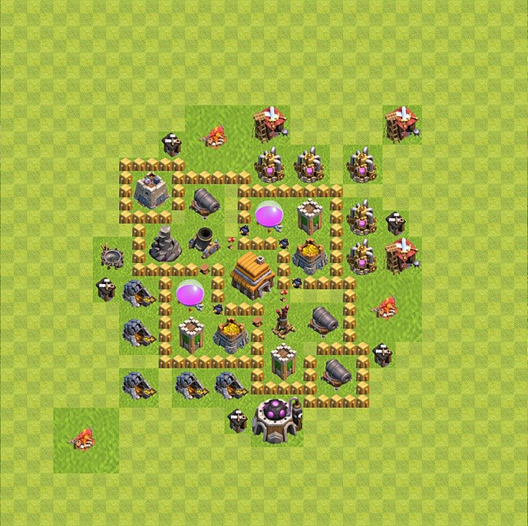 TH5 Trophy Base Plan, Town Hall 5 Base Design, #46