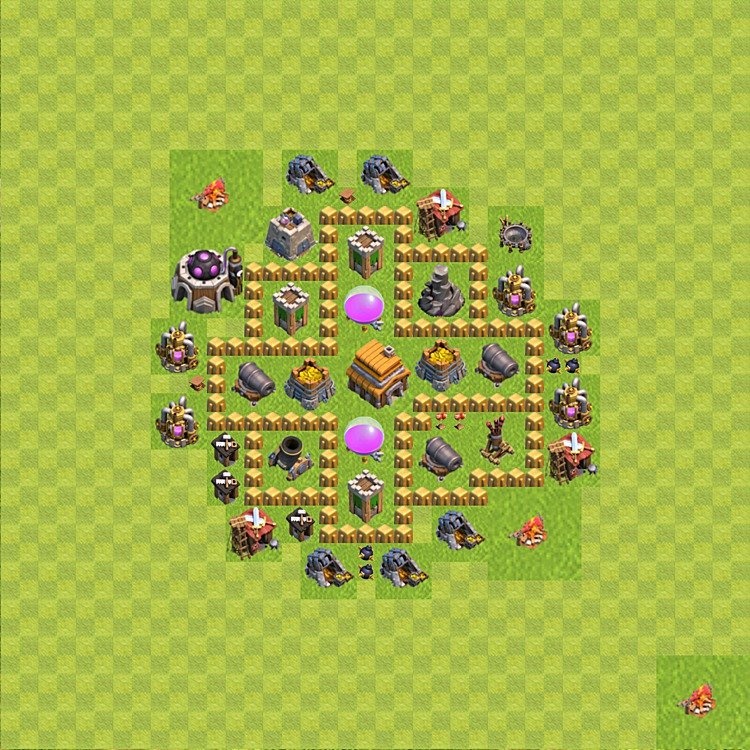 TH5 Trophy Base Plan, Town Hall 5 Base Design, #47