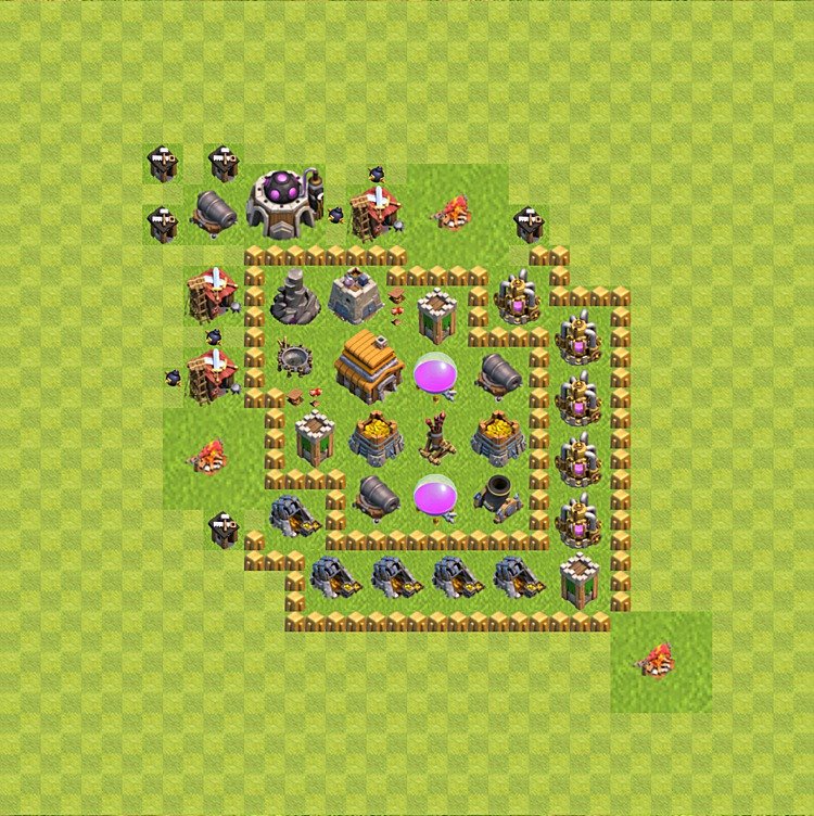 TH5 Trophy Base Plan, Town Hall 5 Base Design, #52