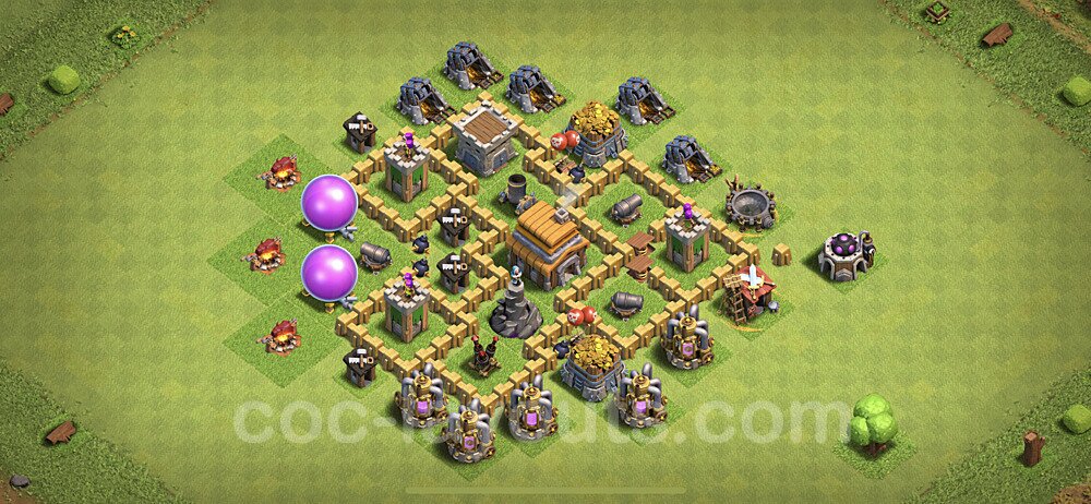 TH5 Anti 3 Stars Base Plan with Link, Anti Everything, Copy Town Hall 5 Base Design, #61