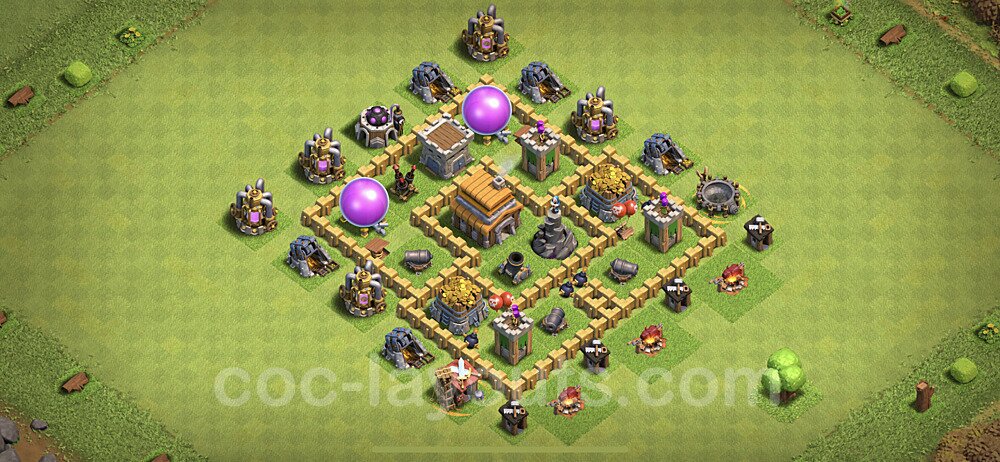 Full Upgrade TH5 Base Plan with Link, Hybrid, Copy Town Hall 5 Max Levels Design, #67