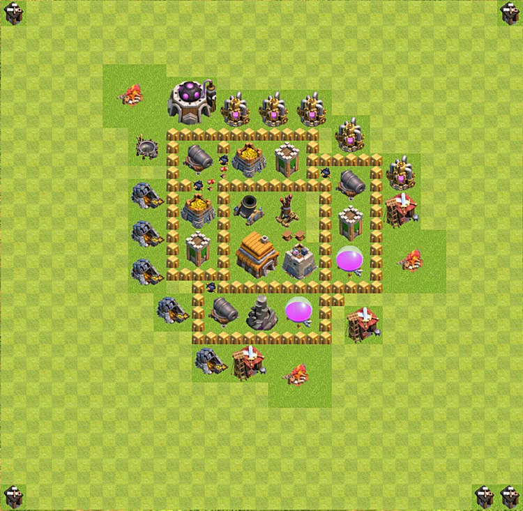 Clash Of Clans Base Plan Layout For Trophies Town Hall Level 5