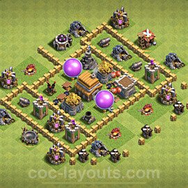 Base plan TH5 Max Levels with Link, Hybrid for Farming, #106
