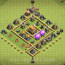 Base plan TH5 Max Levels with Link, Hybrid for Farming 2022, #109