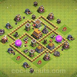 Base plan TH5 (design / layout) with Link, Anti 3 Stars, Hybrid for Farming 2023, #112