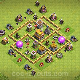 Base plan TH5 (design / layout) with Link, Anti 3 Stars, Hybrid for Farming 2024, #112