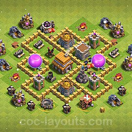 Base plan TH5 (design / layout) with Link, Anti 2 Stars, Hybrid for Farming 2023, #113