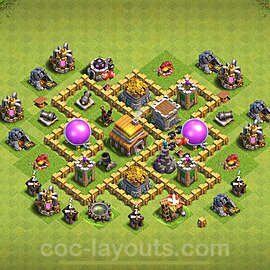 Diseño de aldea para farming Ayuntamiento 5 Copiar, Anti 2 Estrellas, Híbrido - COC TH5 Perfecta Distribucion 2024 + Enlace - #113