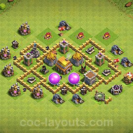 Base plan TH5 (design / layout) with Link, Anti 3 Stars for Farming 2024, #118