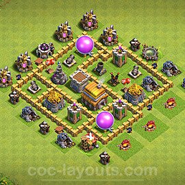 Base plan TH5 (design / layout) with Link, Anti 2 Stars, Hybrid for Farming 2024, #119