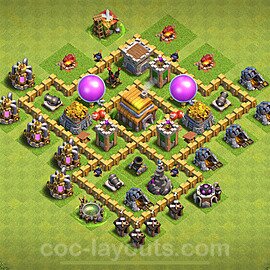 Base plan TH5 (design / layout) with Link, Anti Air, Hybrid for Farming 2024, #120