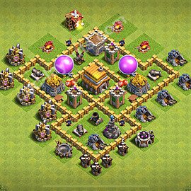 Gute Base für Farm RH5 + Link, Anti Air, Hybrid 2025 - COC Rathaus 5 - #120
