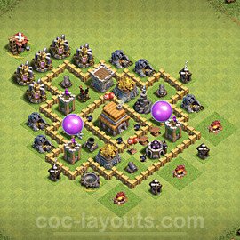 Base plan TH5 (design / layout) with Link, Anti Air for Farming, #50