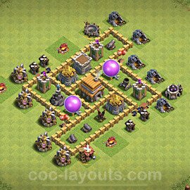 Diseño de aldea para farming Ayuntamiento 5 Copiar, Anti Todo, Híbrido - COC TH5 Perfecta Distribucion + Enlace - #51