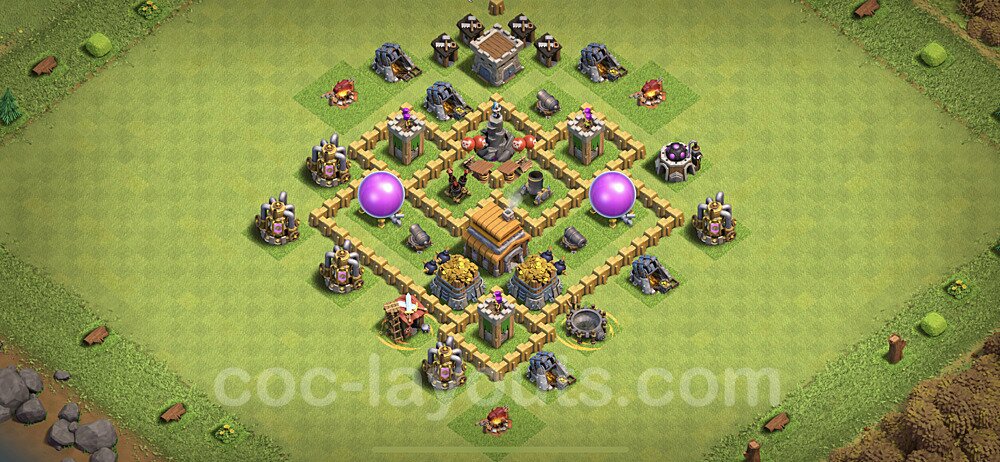 Base plan TH5 Max Levels with Link, Hybrid for Farming 2023, #108