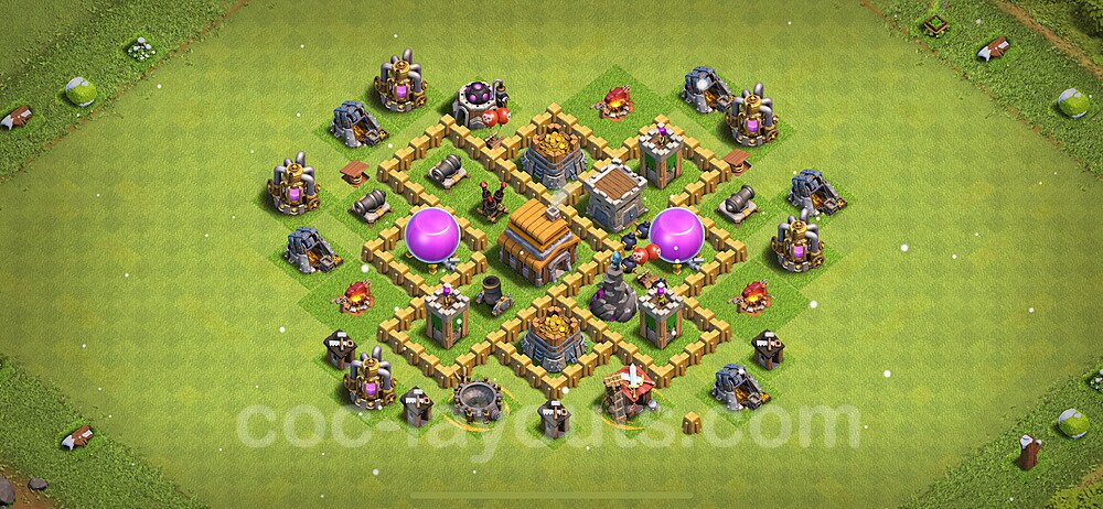 Base plan TH5 (design / layout) with Link, Anti 2 Stars, Hybrid for Farming 2023, #113