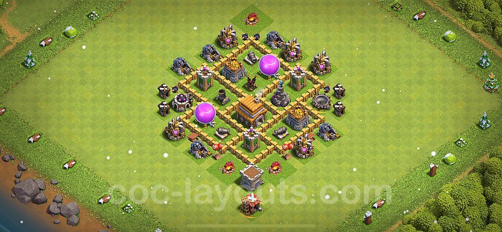 Base plan TH5 (design / layout) with Link, Anti Everything, Hybrid for Farming 2024, #114