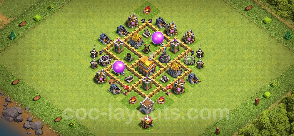 Gute Base für Farm RH5 + Link, Anti Alles, Hybrid 2024 - COC Rathaus 5 - #114