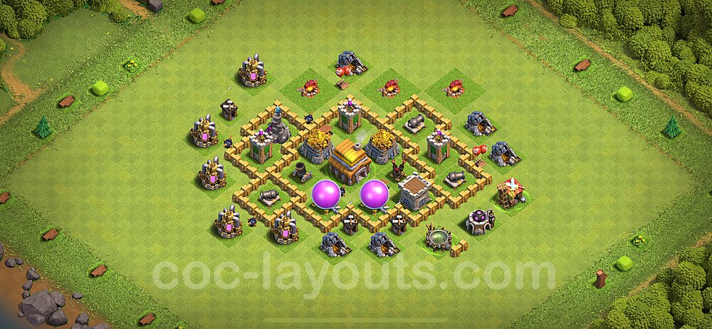 Base plan TH5 (design / layout) with Link, Anti 3 Stars for Farming 2024, #118