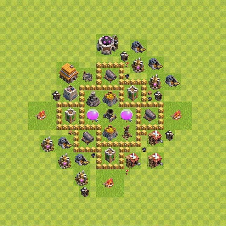 Diseño de aldea para farming Ayuntamiento 5 - COC TH5 Perfecta Distribucion - #37